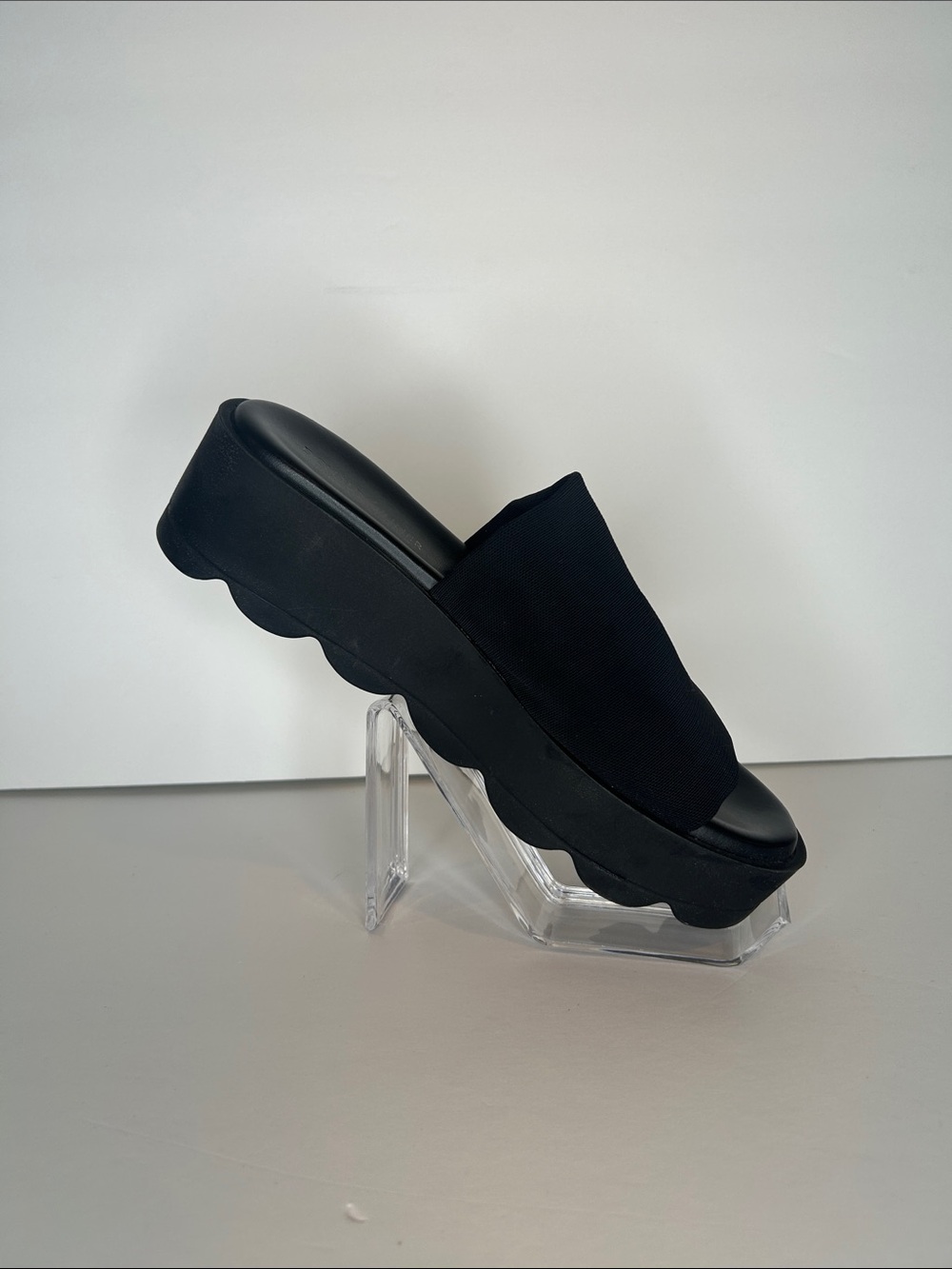 Donald J. Pliner Black Platform Slide Mule